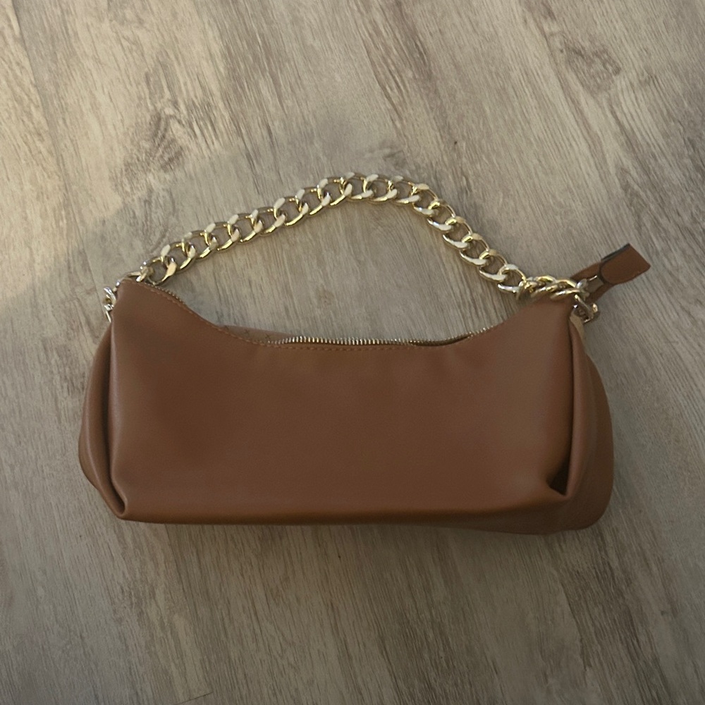 Elegant Brown Chain Shoulder Bag